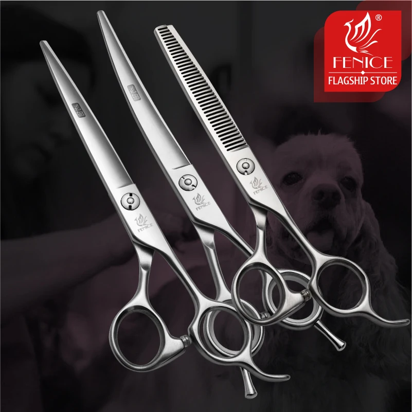 Professional Pet Grooming Scissors Curved - Fenice 6.5/7.0/7.5/8.0 Set di forbici per