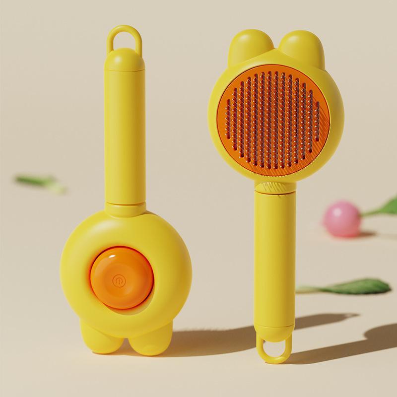 Slicker Brush Self Cleaning Pet Grooming - Spazzola autopulente per animali domestici, con