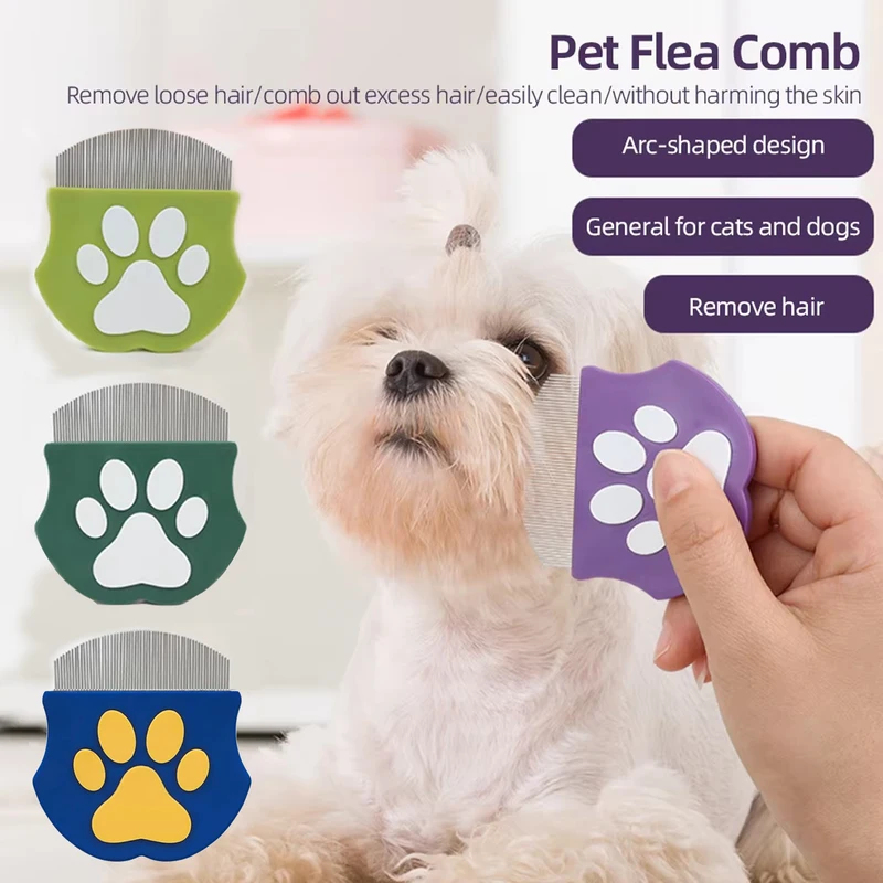 Flea Comb Fine Tooth Pet Tear Stain - Pettine Antipulci per Cani e Gatti,