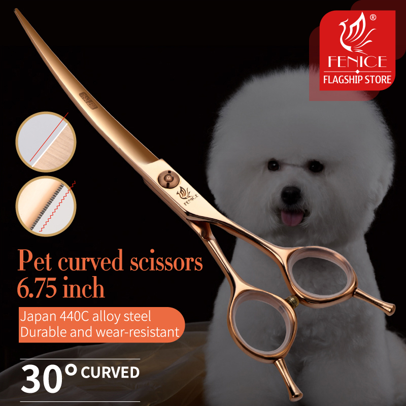 Professional Pet Grooming Scissors Curved - Fenice 6.25/6.75 pollici professionale JP440C cane
