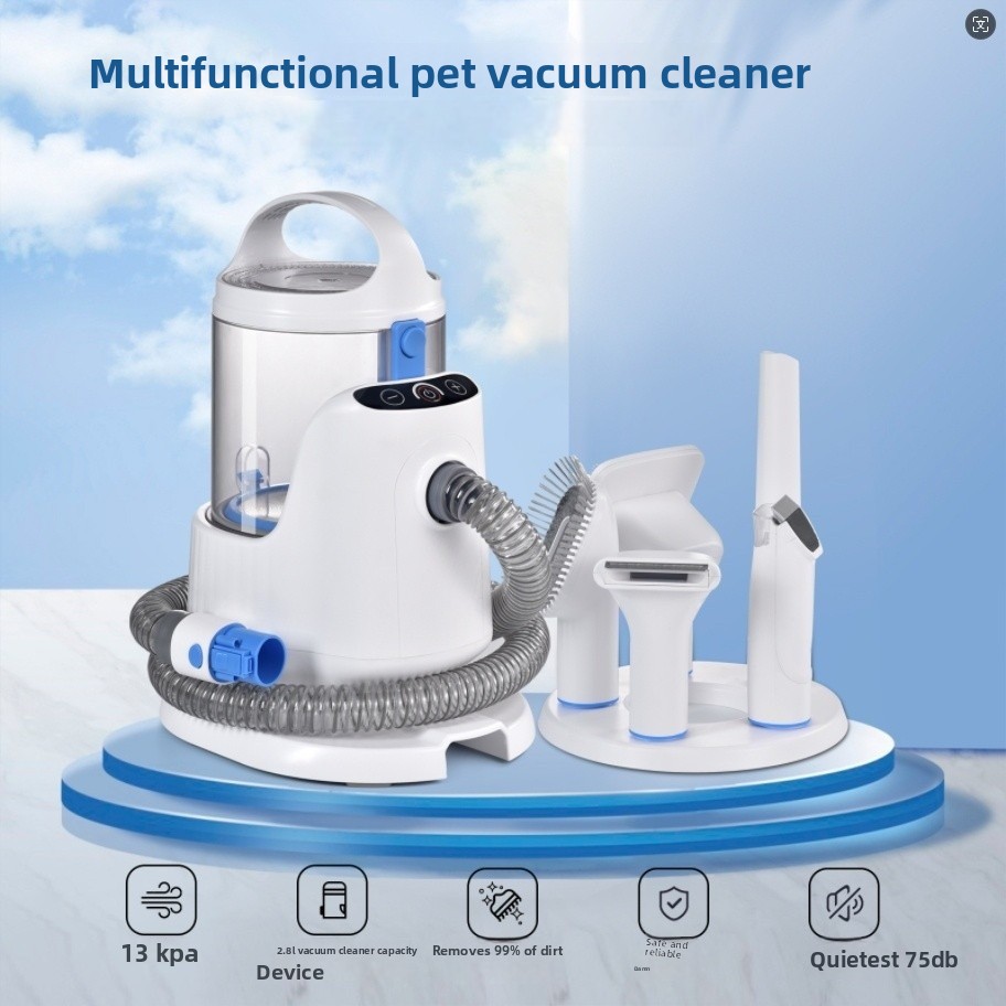 Pet Grooming Vacuum Suction Kit 5 In 1 - Aspirapolvere Multifunzionale per Animali Domestici, 13kPa