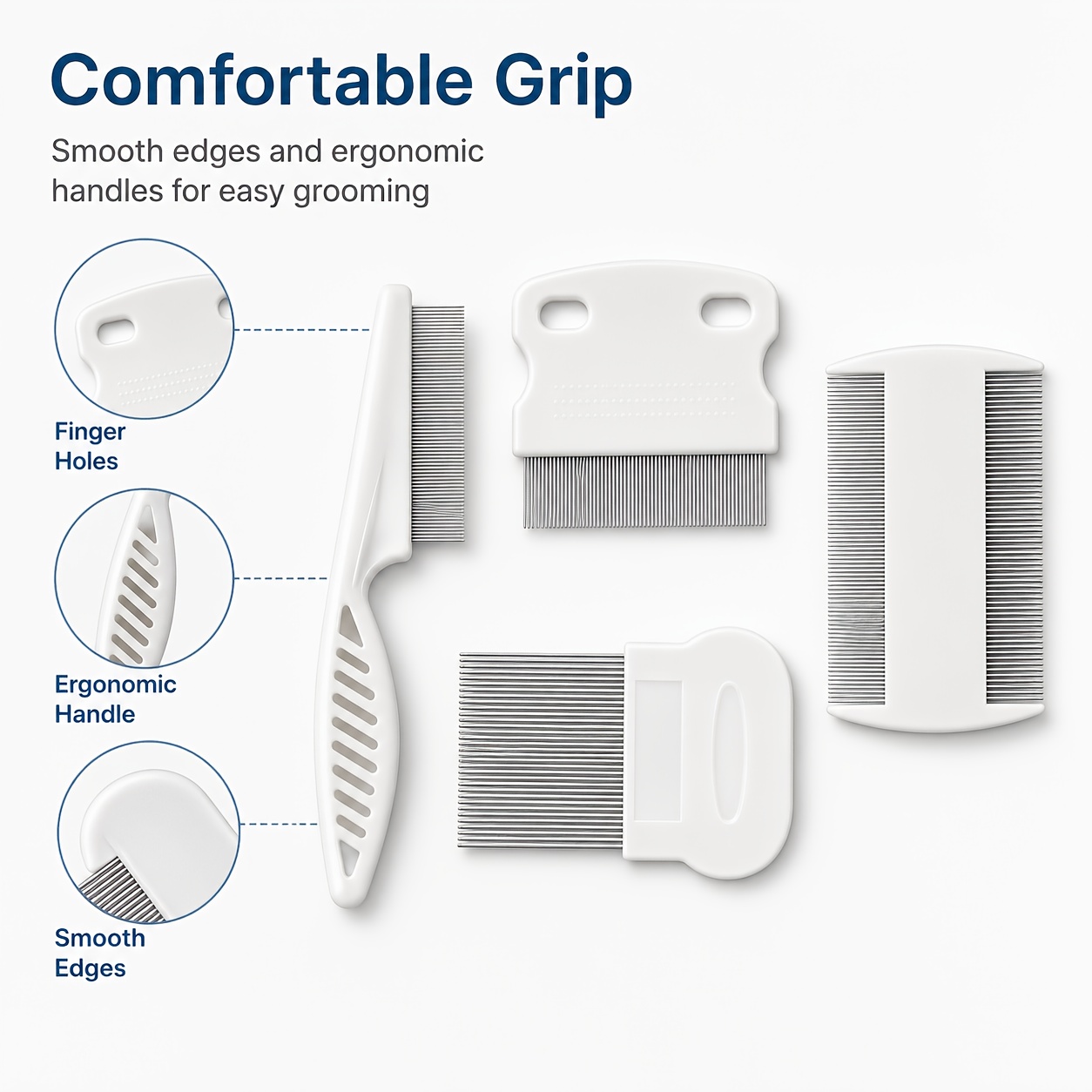 Set di 4 pettini per animali d - Flea Comb Fine Tooth Pet Tear Stain recensione e prezzo