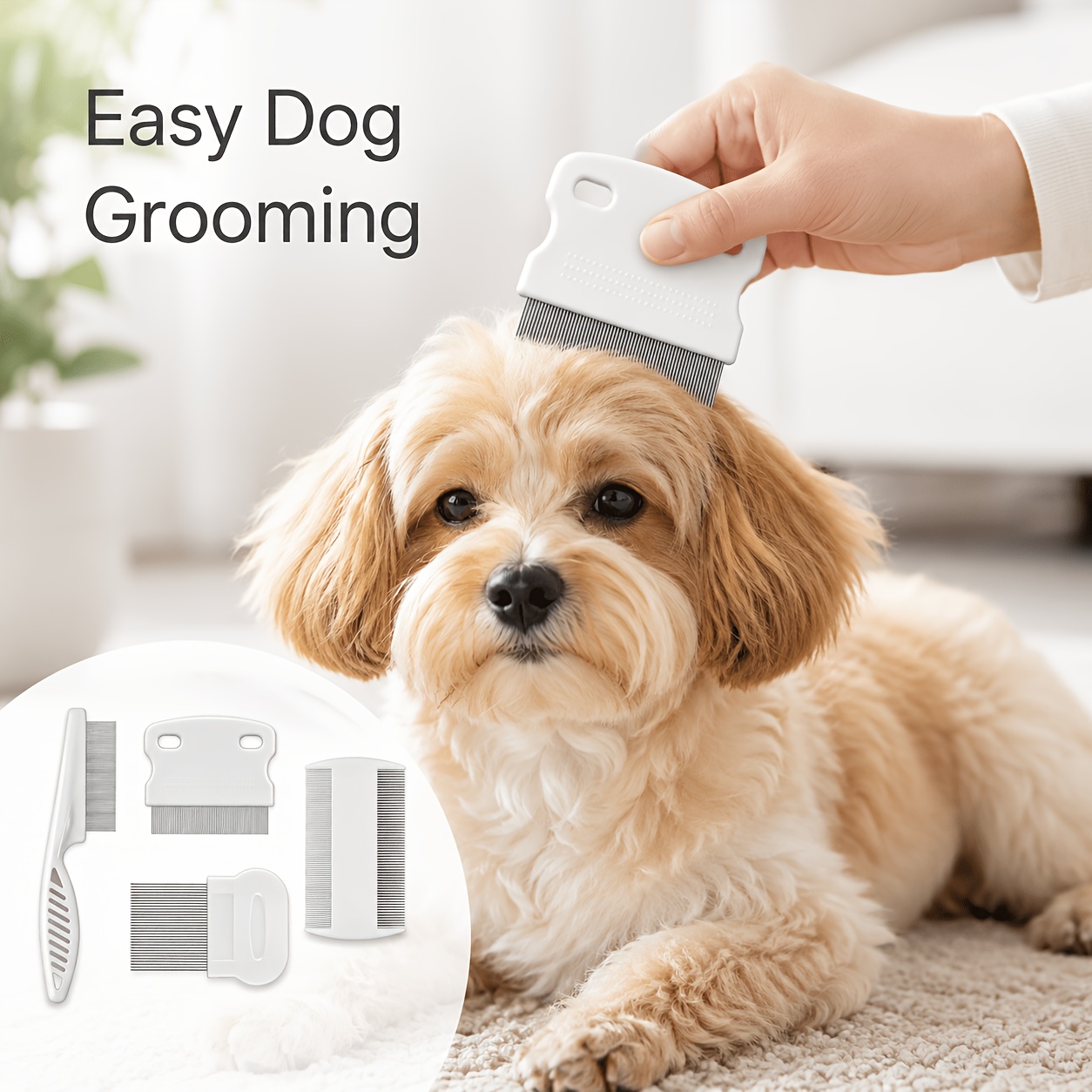 Set di 4 pettini per animali d - Flea Comb Fine Tooth Pet Tear Stain recensione e prezzo
