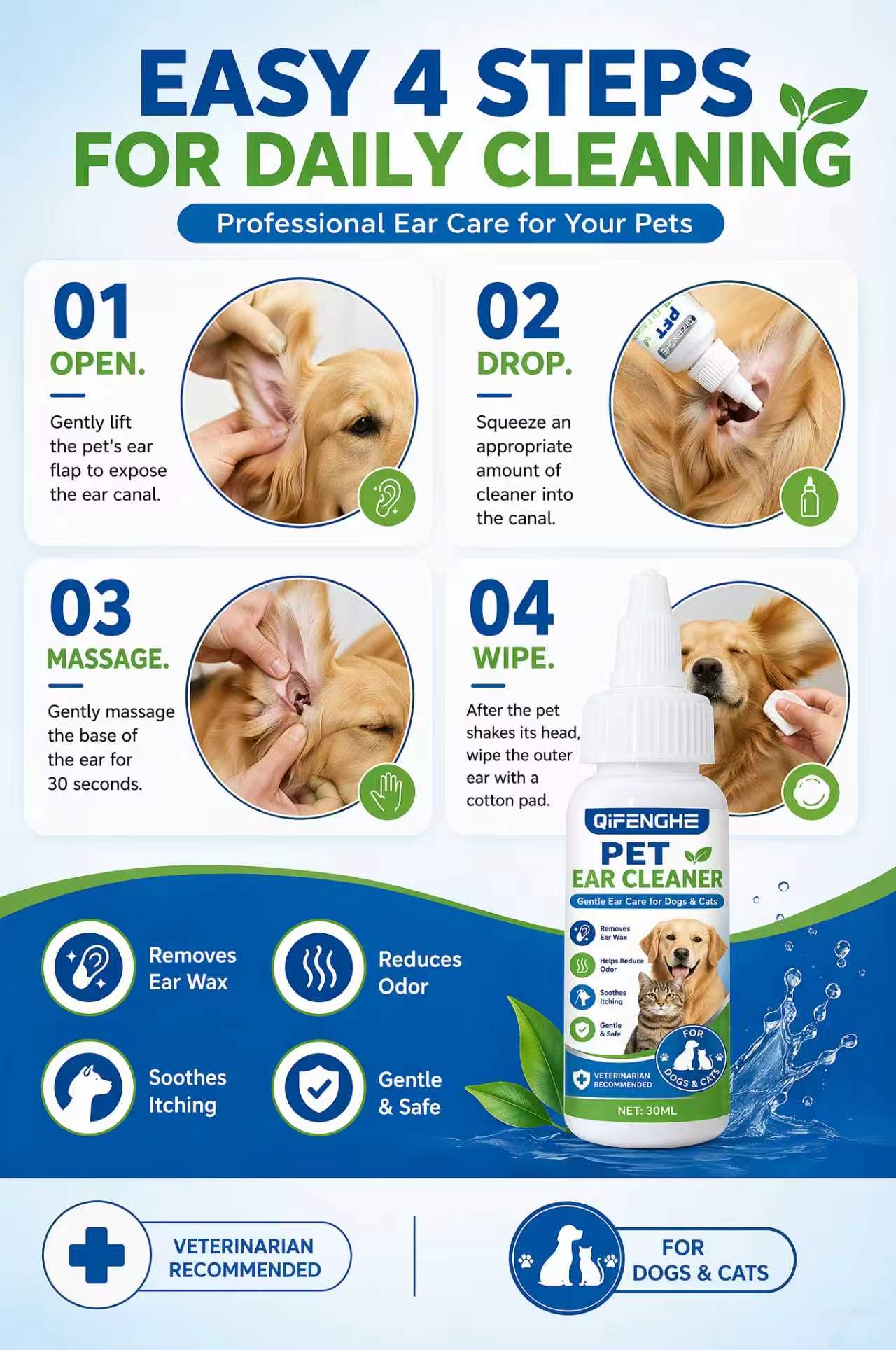 Gocce per la Pulizia delle Ore - Dog Ear Cleaner Solution Drops Wash recensione e prezzo