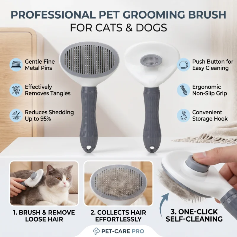 Spazzola per la toelettatura d - Slicker Brush Self Cleaning Pet Grooming recensione e prezzo